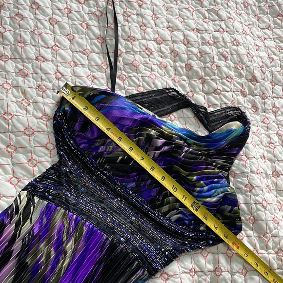 betsy and Adam floral beaded and pleated satin maxi dress - Picture 8 of 8